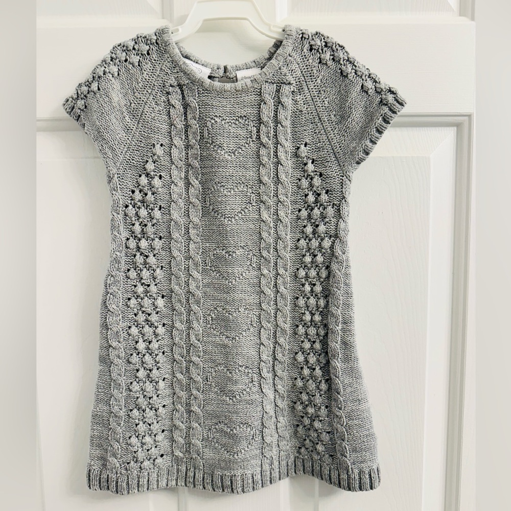 Koala Kids Grey Cable-Knit Sweater Dress, Size 24 Months, 2T